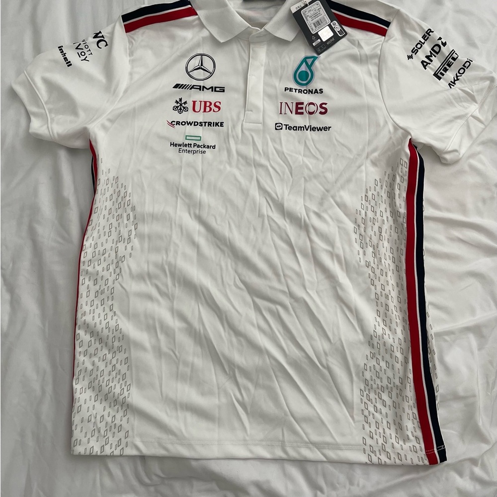 Mercedes AMG Petronas White Polo Shirt